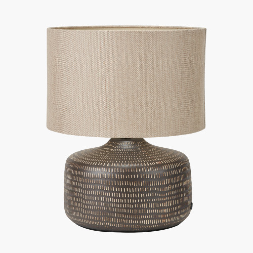 Pacific Lifestyle Kai Earth Coloured Textured Ceramic Table Lamp