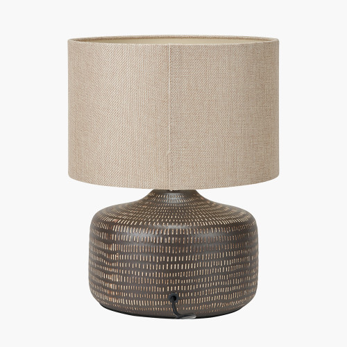 Pacific Lifestyle Kai Earth Coloured Textured Ceramic Table Lamp