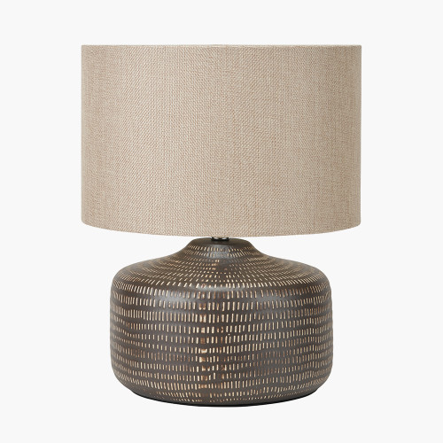 pacific lifestyle Kai Earth Coloured Textured Ceramic Table Lamp