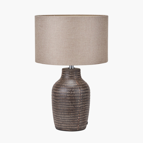 Pacific Lifestyle Kai Earth Coloured Textured Tall Ceramic Table Lamp