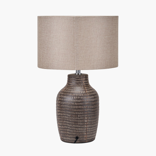 Pacific Lifestyle Kai Earth Coloured Textured Tall Ceramic Table Lamp