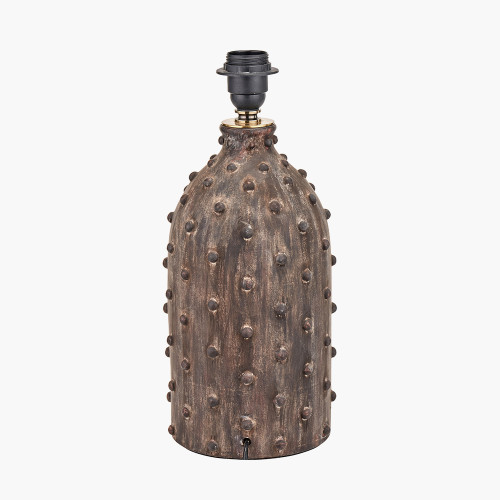 Pacific Lifestyle Kali Textured Dot Grey Stoneware Table Lamp Base