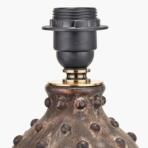 Pacific Lifestyle Kali Textured Dot Grey Stoneware Table Lamp Base