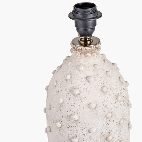 Pacific Lifestyle Kali Textured Dot Light Grey Stoneware Table Lamp Base