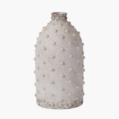 Pacific Lifestyle Kali Textured Dot Light Grey Stoneware Vase