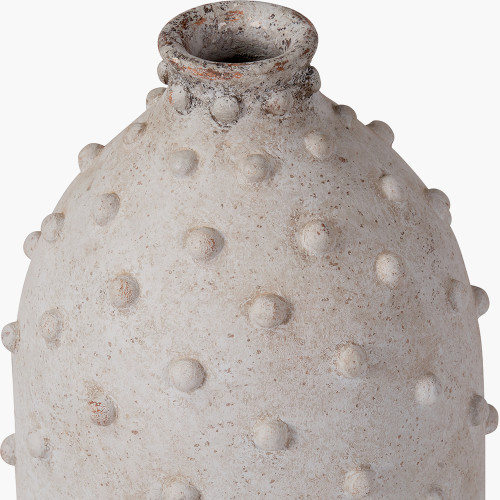Pacific Lifestyle Kali Textured Dot Light Grey Stoneware Vase