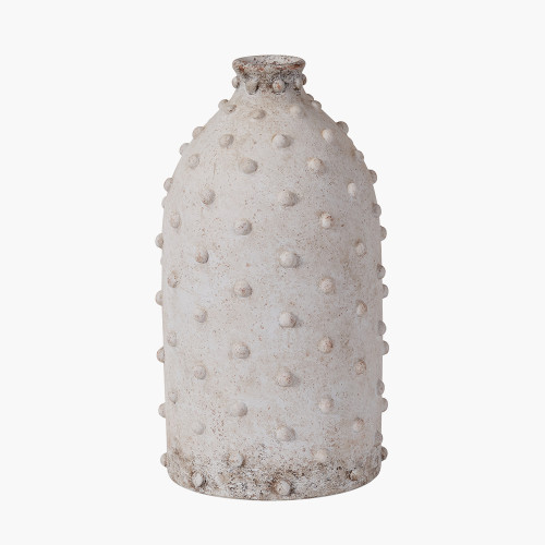 pacific lifestyle Kali Textured Dot Light Grey Stoneware Vase