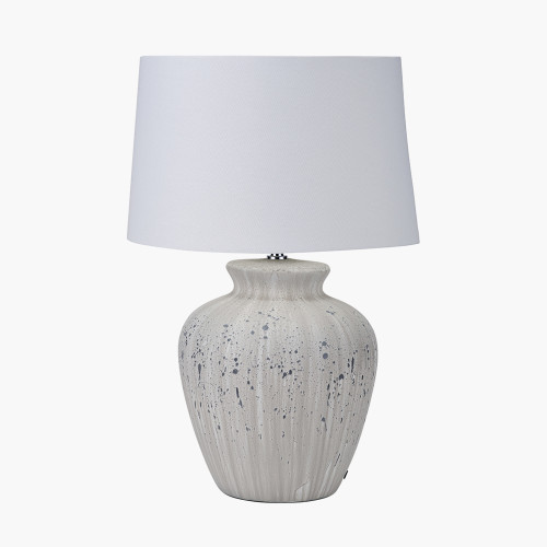 Pacific Lifestyle Kalli White And Grey Flecked Ceramic Table Lamp