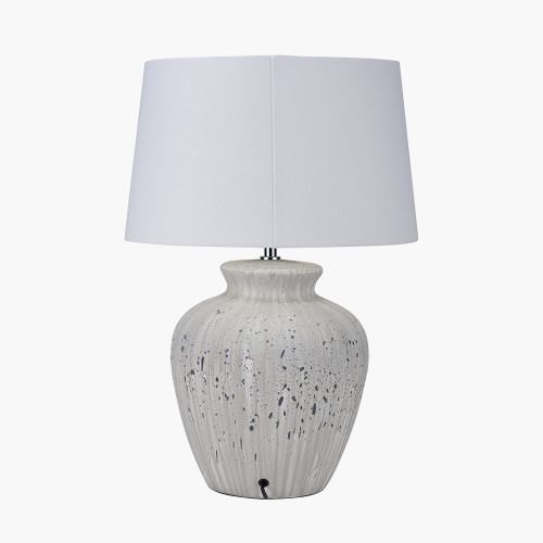 Pacific Lifestyle Kalli White And Grey Flecked Ceramic Table Lamp