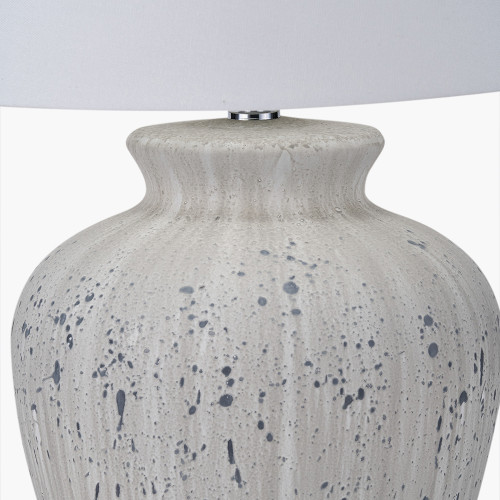 Pacific Lifestyle Kalli White And Grey Flecked Ceramic Table Lamp