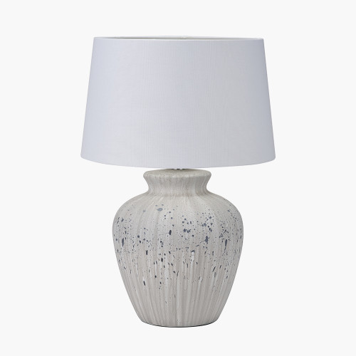 pacific lifestyle Kalli White and Grey Flecked Ceramic Table Lamp