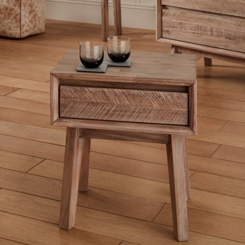 Pacific Lifestyle Kalmar Sand Wash Acacia Wood 1 Drawer Unit