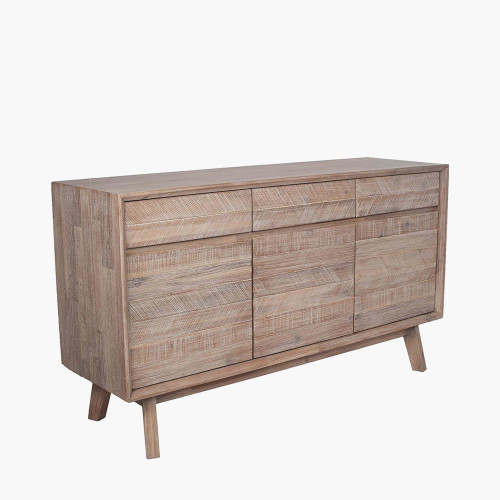 Pacific Lifestyle Kalmar Sand Wash Acacia Wood 3 Drawer 3 Door Sideboard