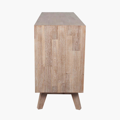 Pacific Lifestyle Kalmar Sand Wash Acacia Wood 3 Drawer 3 Door Sideboard