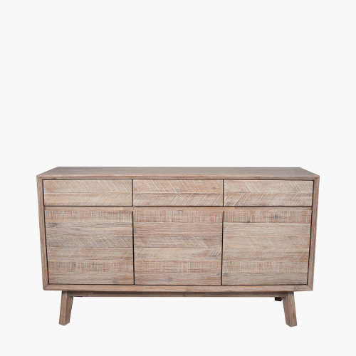 pacific lifestyle Kalmar Sand Wash Acacia Wood 3 Drawer 3 Door Sideboard