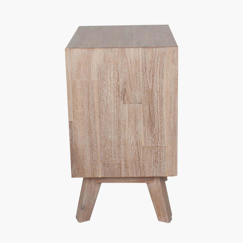 Pacific Lifestyle Kalmar Sand Wash Acacia Wood 3 Drawer Bedside Unit
