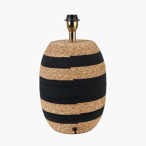 Pacific Lifestyle Kalutara Black And Natural Sea Grass Tall Table Lamp Base