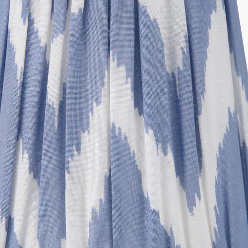 Pacific Lifestyle Kamilah 14cm Blue Chevron Patterned Mushroom Pleat Tall Tapered Candle Clip Lampshade