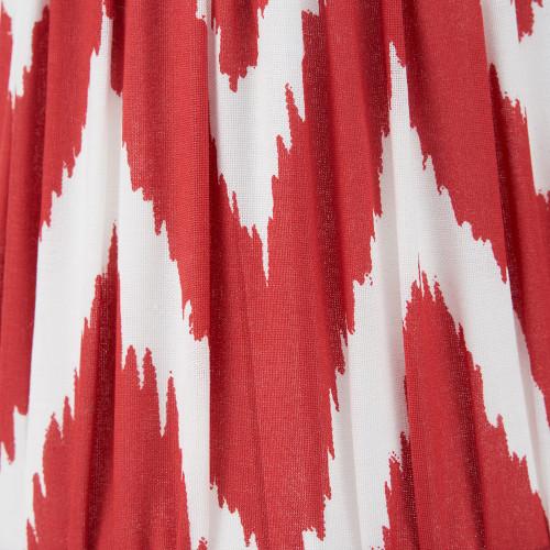 Pacific Lifestyle Kamilah 14cm Red Chevron Patterned Mushroom Pleat Tall Tapered Candle Clip Lampshade