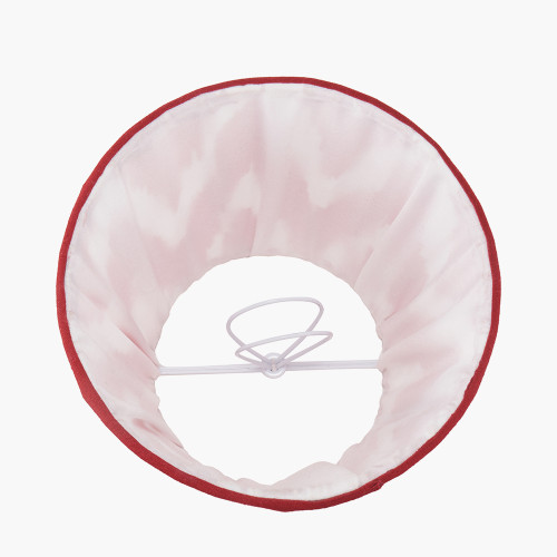 Pacific Lifestyle Kamilah 14cm Red Chevron Patterned Mushroom Pleat Tall Tapered Candle Clip Lampshade