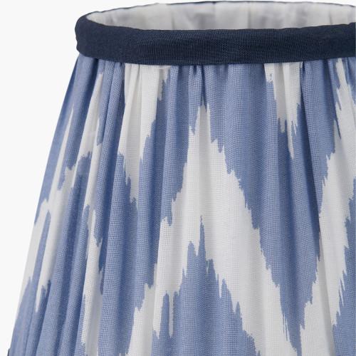 Pacific Lifestyle Kamilah 16cm Blue Chevron Patterned Mushroom Pleat Tapered Lamp Shade