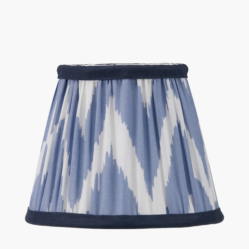 pacific lifestyle Kamilah 16cm Blue Chevron Patterned Mushroom Pleat Tapered Lamp Shade