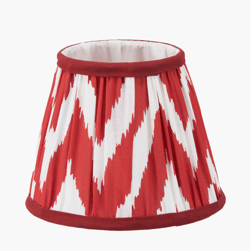 Pacific Lifestyle Kamilah 16cm Red Chevron Patterned Mushroom Pleat Tapered Lamp Shade