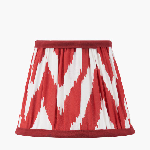 pacific lifestyle Kamilah 16cm Red Chevron Patterned Mushroom Pleat Tapered Lamp Shade