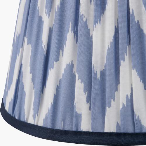 Pacific Lifestyle Kamilah 25cm Blue Chevron Patterned Mushroom Pleat Tapered Lamp Shade