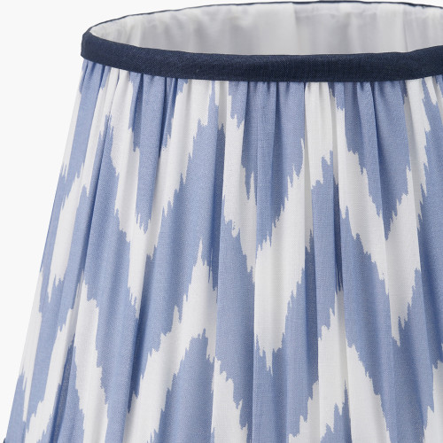 Pacific Lifestyle Kamilah 25cm Blue Chevron Patterned Mushroom Pleat Tapered Lamp Shade