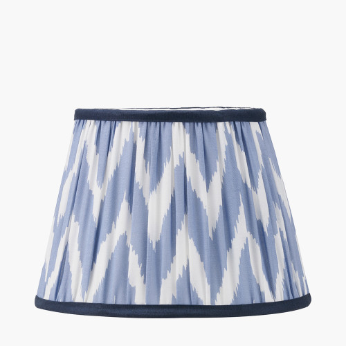 pacific lifestyle Kamilah 25cm Blue Chevron Patterned Mushroom Pleat Tapered Lamp Shade