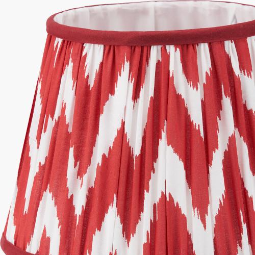 Pacific Lifestyle Kamilah 25cm Red Chevron Patterned Mushroom Pleat Tapered Lamp Shade