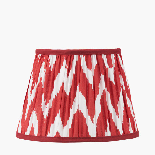 pacific lifestyle Kamilah 25cm Red Chevron Patterned Mushroom Pleat Tapered Lamp Shade