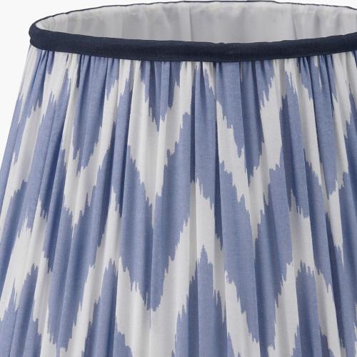 Pacific Lifestyle Kamilah 30cm Blue Chevron Patterned Mushroom Pleat Tapered Lamp Shade