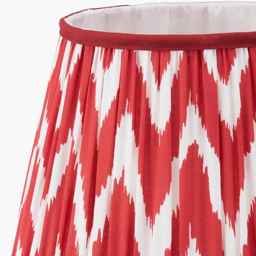 Pacific Lifestyle Kamilah 30cm Red Chevron Patterned Mushroom Pleat Tapered Lamp Shade