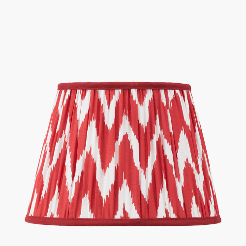 pacific lifestyle Kamilah 30cm Red Chevron Patterned Mushroom Pleat Tapered Lamp Shade