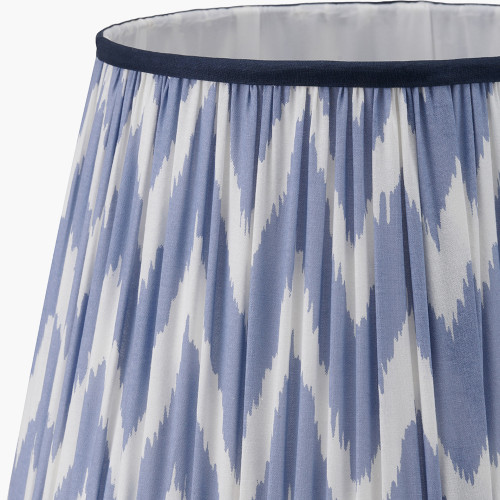 Pacific Lifestyle Kamilah 35cm Blue Chevron Patterned Mushroom Pleat Tapered Lamp Shade