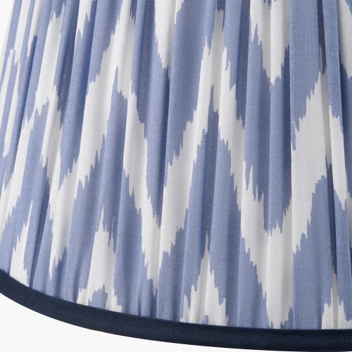 Pacific Lifestyle Kamilah 35cm Blue Chevron Patterned Mushroom Pleat Tapered Lamp Shade