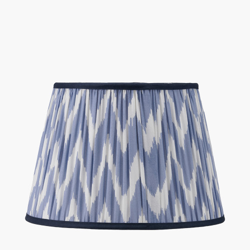 pacific lifestyle Kamilah 35cm Blue Chevron Patterned Mushroom Pleat Tapered Lamp Shade