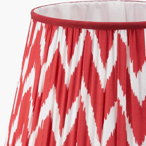Pacific Lifestyle Kamilah 35cm Red Chevron Patterned Mushroom Pleat Tapered Lamp Shade