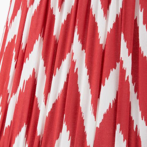 Pacific Lifestyle Kamilah 35cm Red Chevron Patterned Mushroom Pleat Tapered Lamp Shade