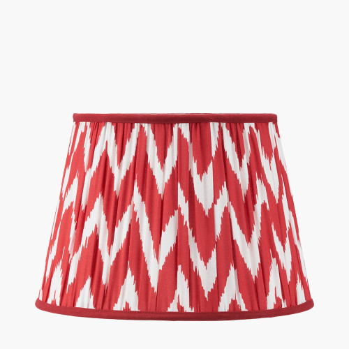 pacific lifestyle Kamilah 35cm Red Chevron Patterned Mushroom Pleat Tapered Lamp Shade