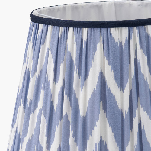 Pacific Lifestyle Kamilah 40cm Blue Chevron Patterned Mushroom Pleat Tapered Lamp Shade