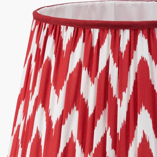 Pacific Lifestyle Kamilah 40cm Red Chevron Patterned Mushroom Pleat Tapered Lamp Shade