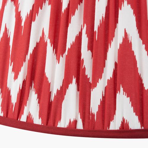 Pacific Lifestyle Kamilah 40cm Red Chevron Patterned Mushroom Pleat Tapered Lamp Shade