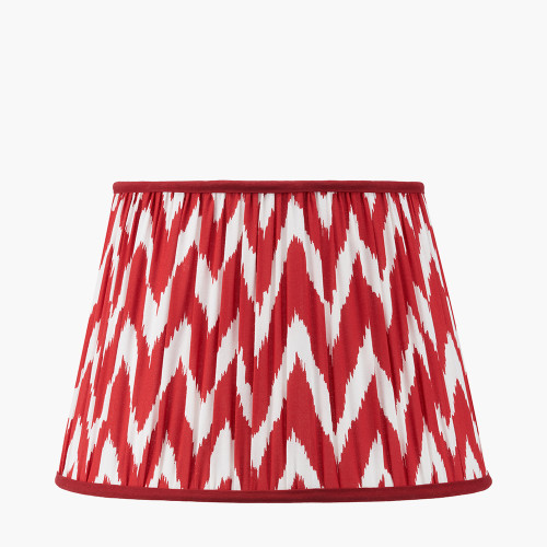 pacific lifestyle Kamilah 40cm Red Chevron Patterned Mushroom Pleat Tapered Lamp Shade