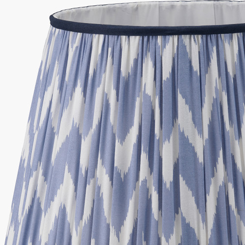 Pacific Lifestyle Kamilah 45cm Blue Chevron Patterned Mushroom Pleat Tapered Lamp Shade