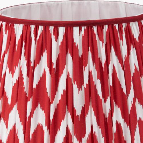 Pacific Lifestyle Kamilah 45cm Red Chevron Patterned Mushroom Pleat Tapered Lamp Shade