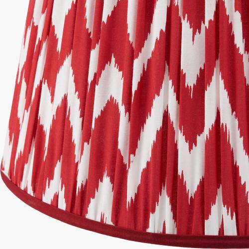 Pacific Lifestyle Kamilah 45cm Red Chevron Patterned Mushroom Pleat Tapered Lamp Shade