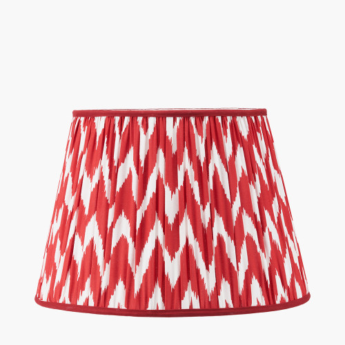 pacific lifestyle Kamilah 45cm Red Chevron Patterned Mushroom Pleat Tapered Lamp Shade